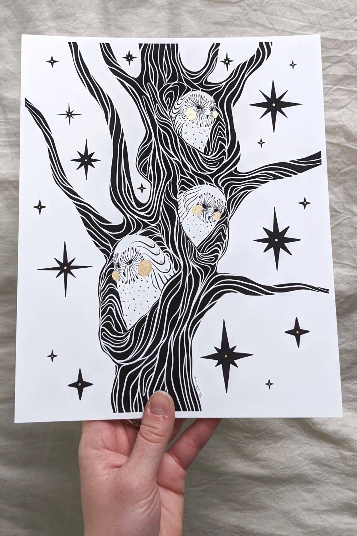 Celestial Owl Print (8" x 10")