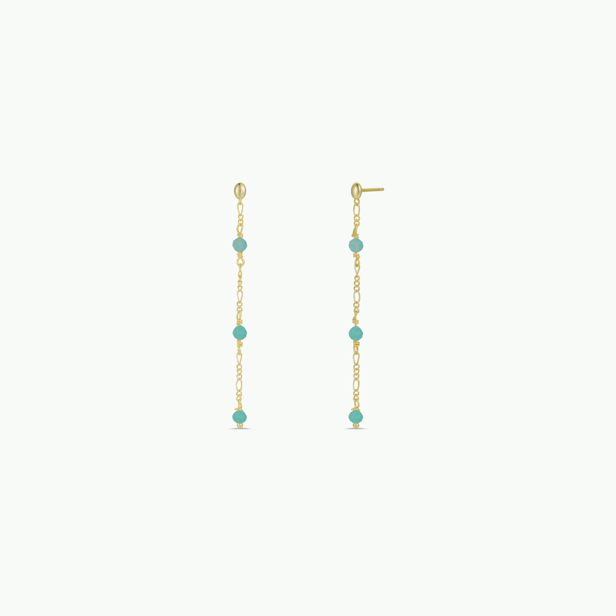 Gemstone Chain Drop Earring - Amazonite