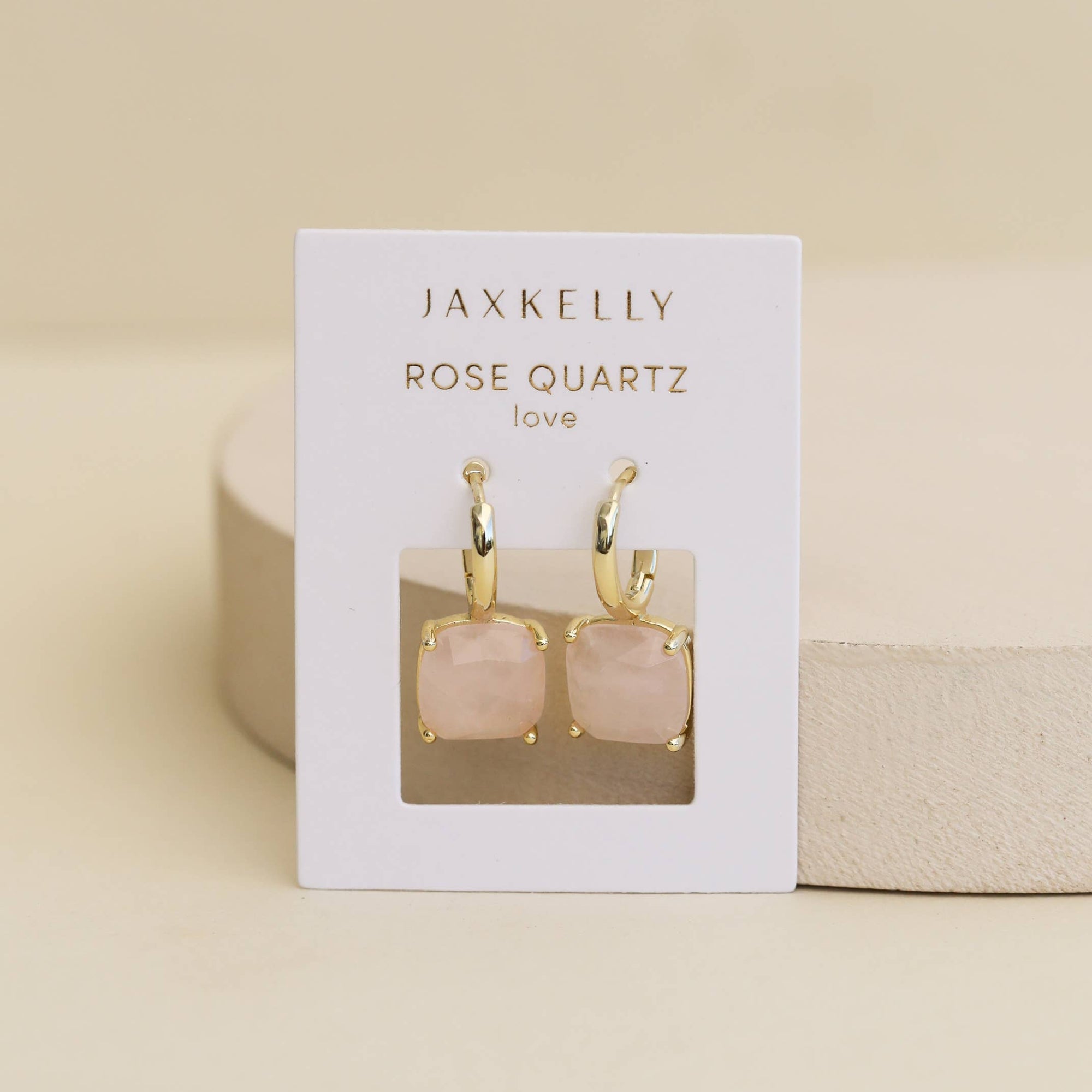 Rose Quartz Gemstone Mini Drop Earrings