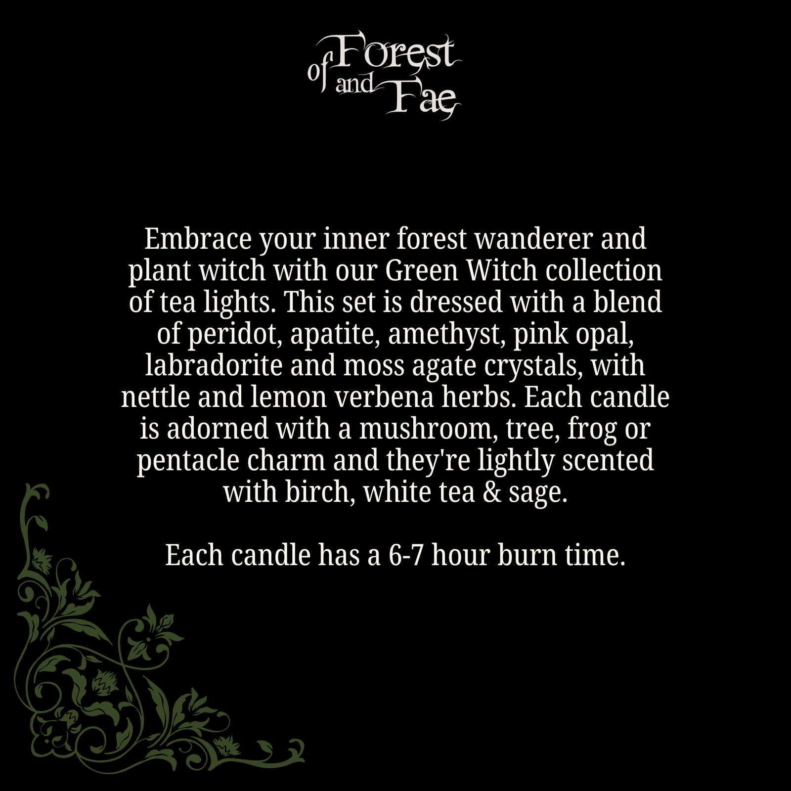 Green Witch Tea Light Candle Set