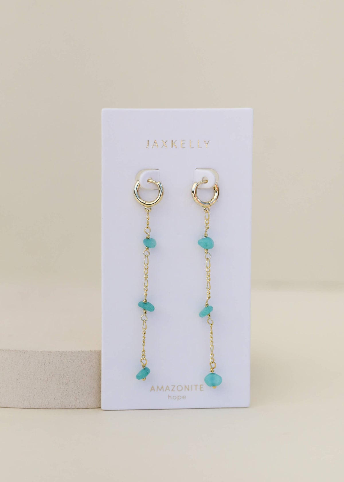 Raw Amazonite Chain Drop Earring
