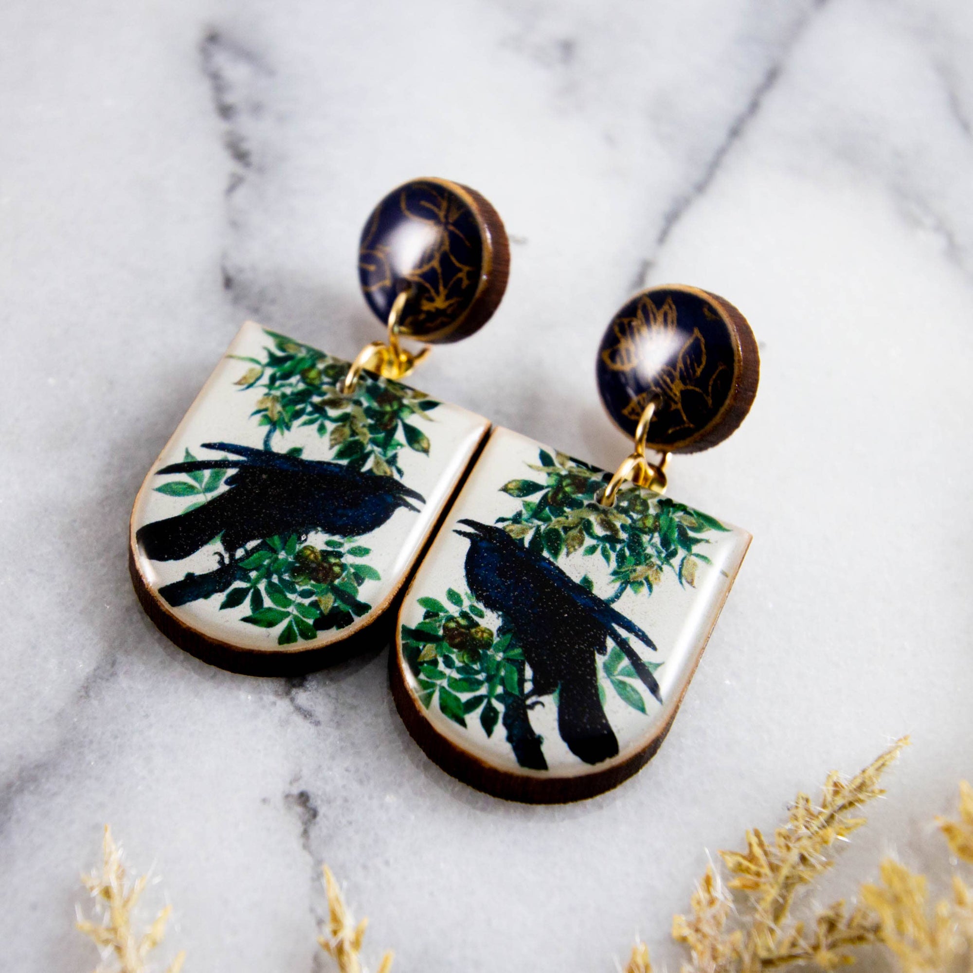 Black Raven Earrings