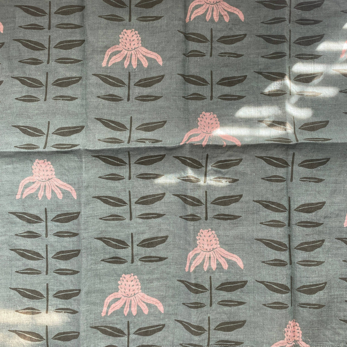 Linen Napkin Set - Teal Echinacea