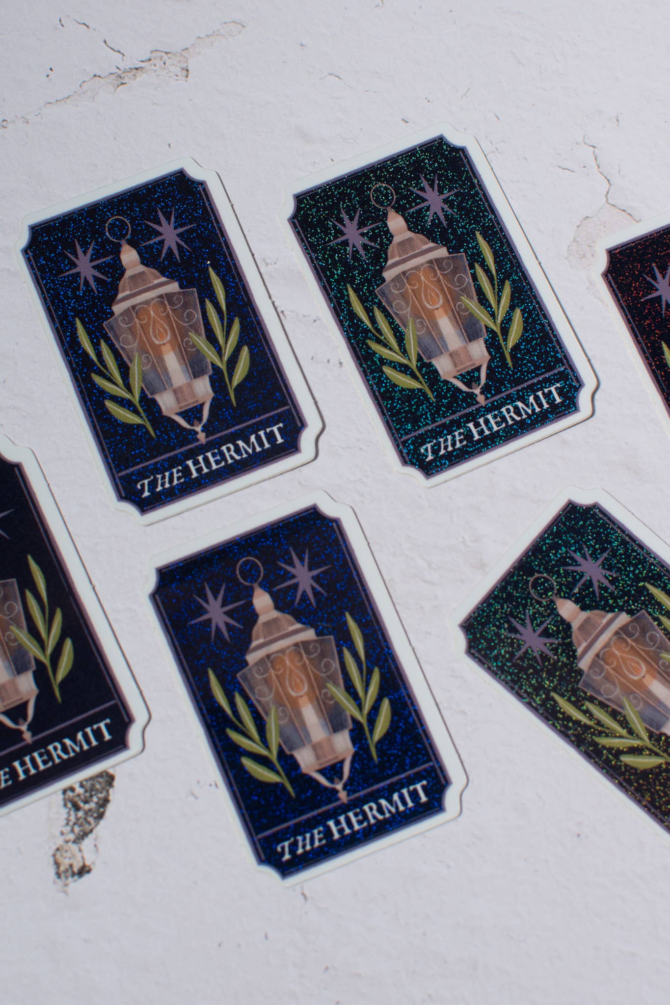 Hermit Tarot Card Vinyl Glitter Sticker