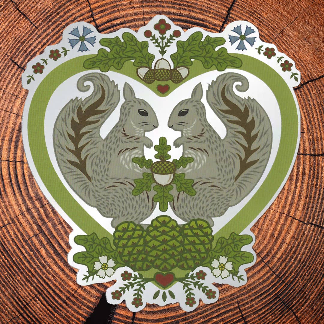 Squirrel Love Matte Mirror Sticker
