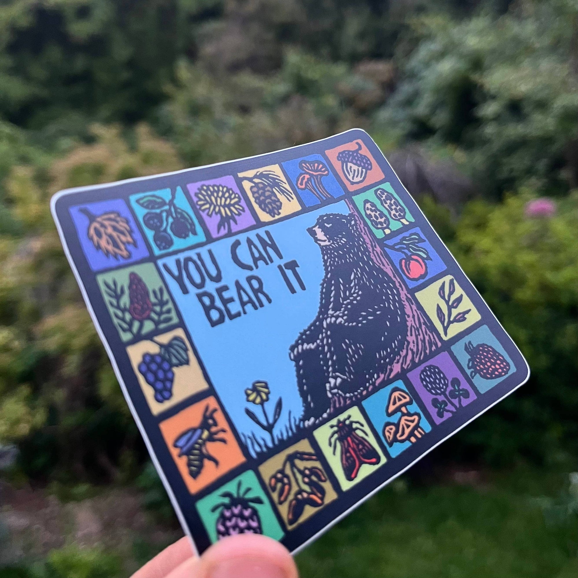 You Can Bear It Sticker | matte vinyl black bear