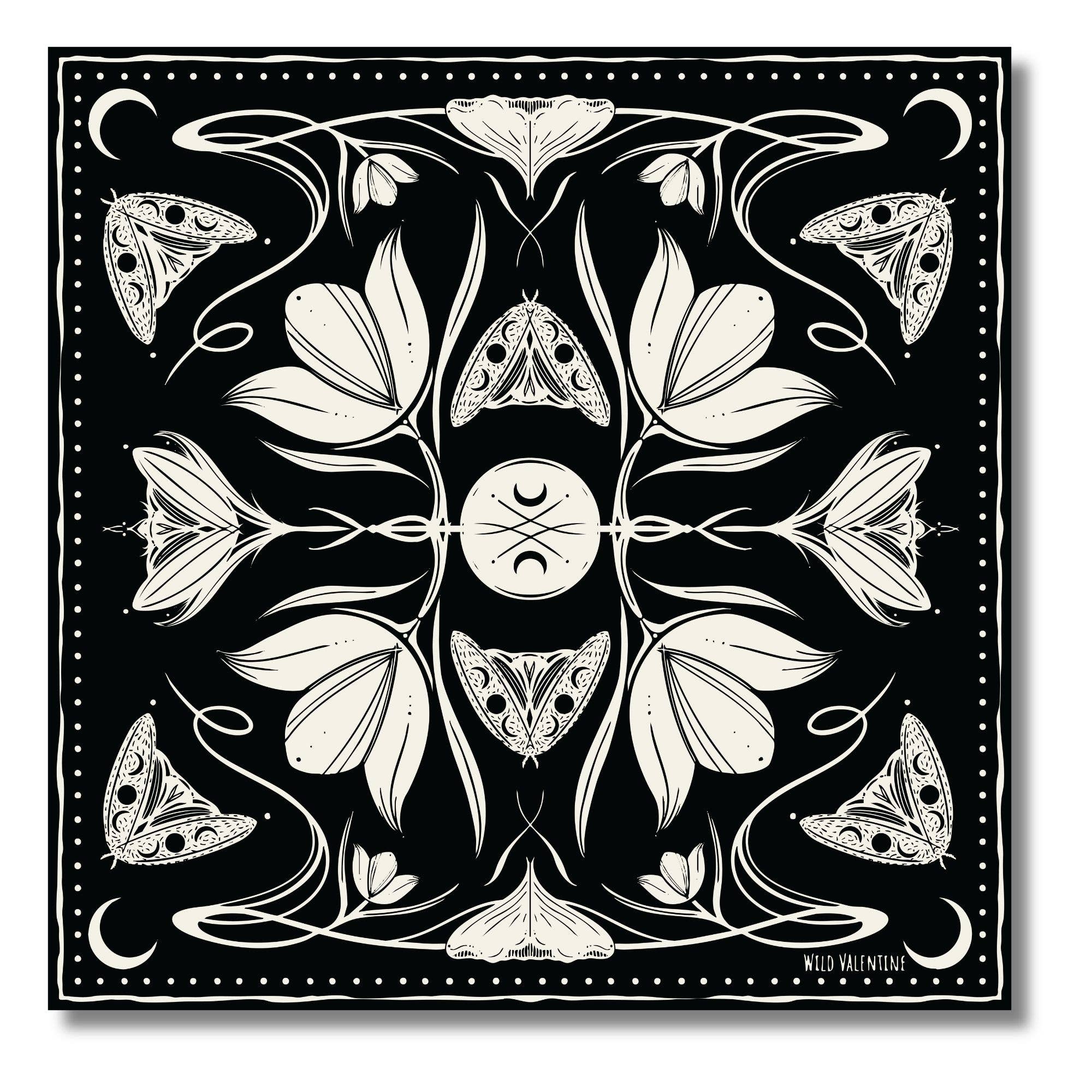 Moonflower Moth Cotton Bandana