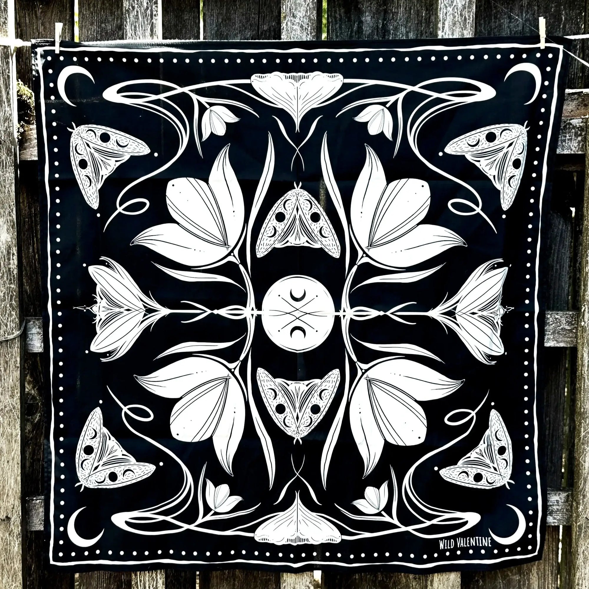 Moonflower Moth Cotton Bandana