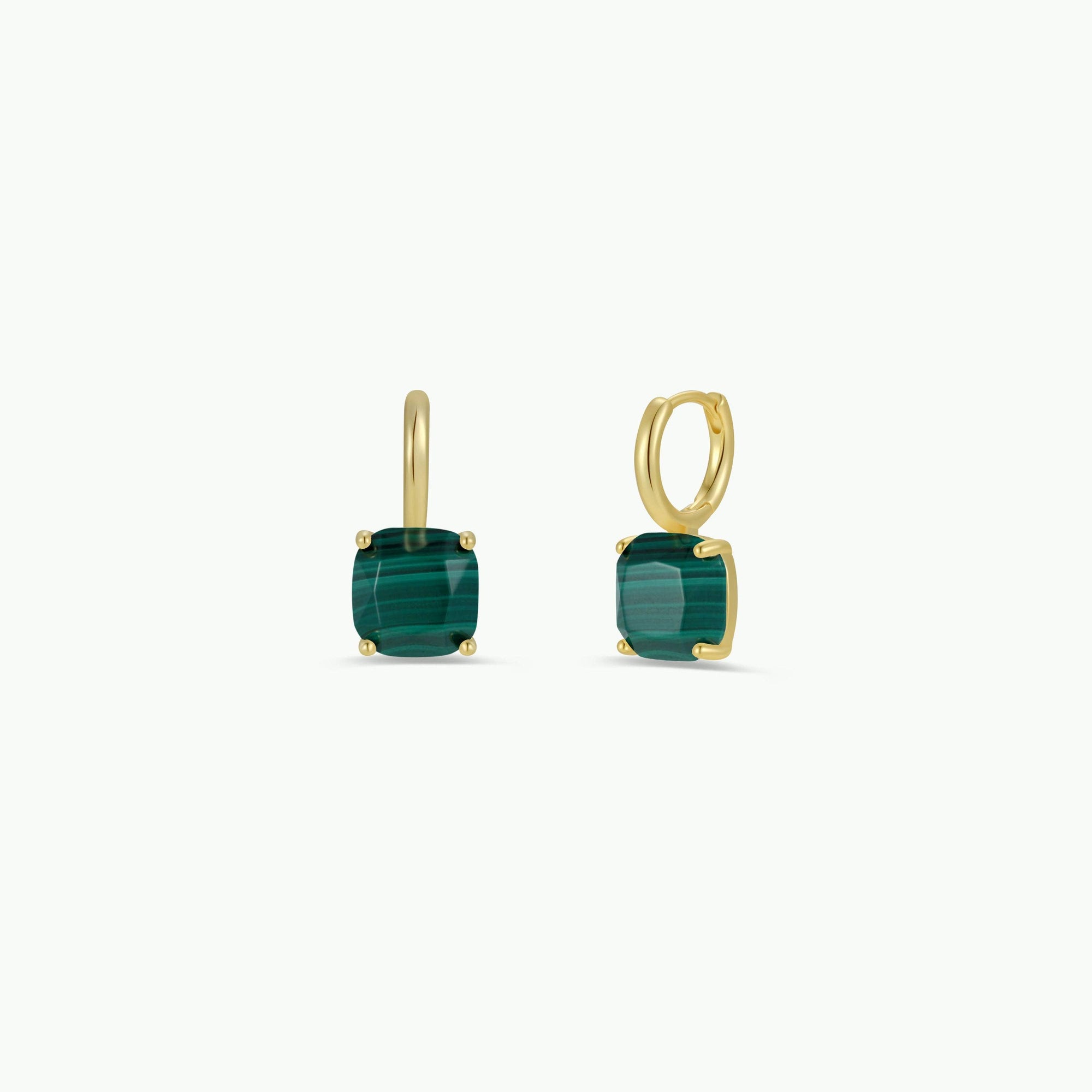 Malachite Gemstone Mini Drop Earrings