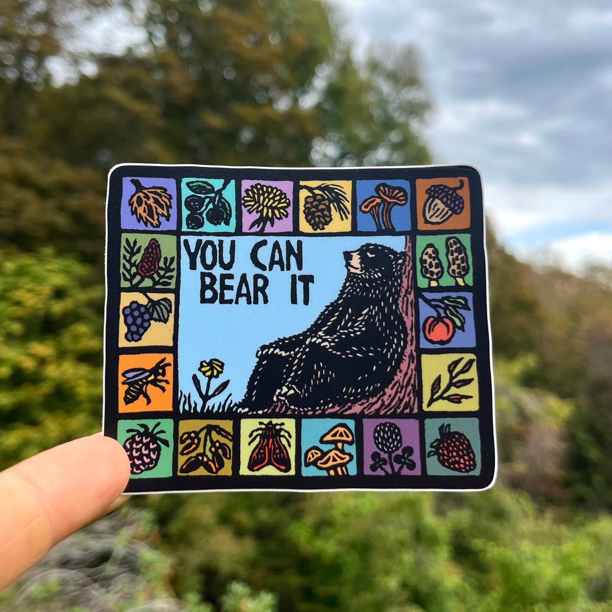 You Can Bear It Sticker | matte vinyl black bear