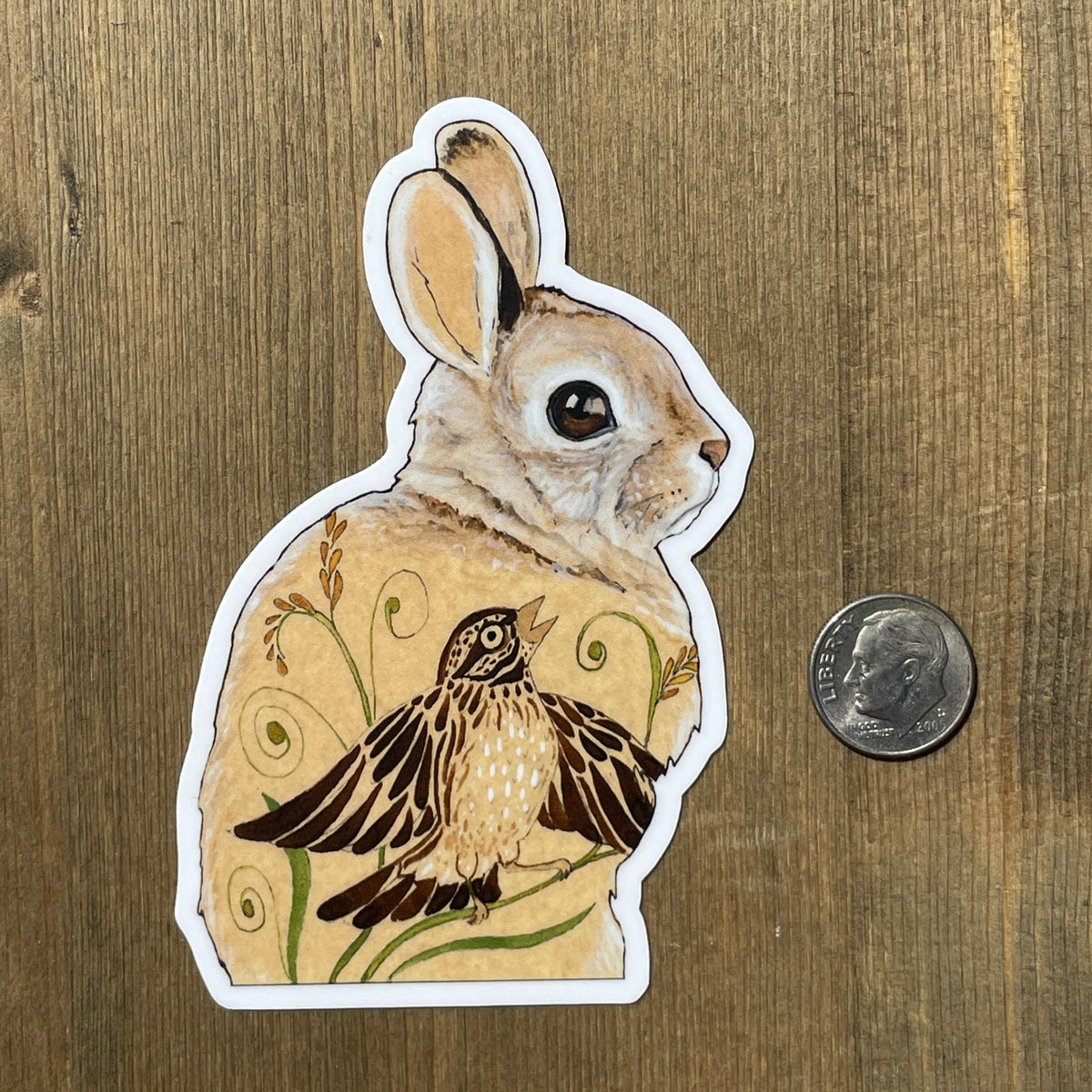 Brown Rabbit Vinyl Sticker