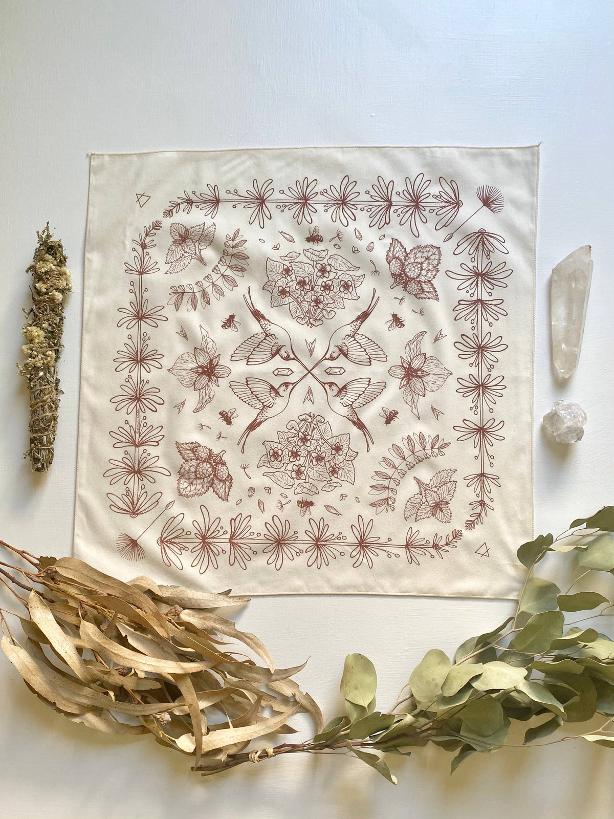White Spring Herbs Bandana