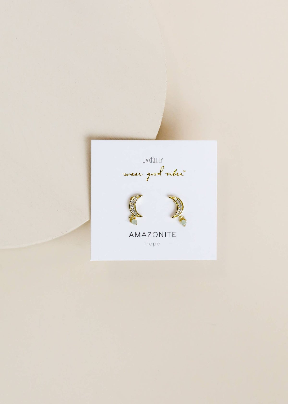 Amazonite Moon Drop Earrings