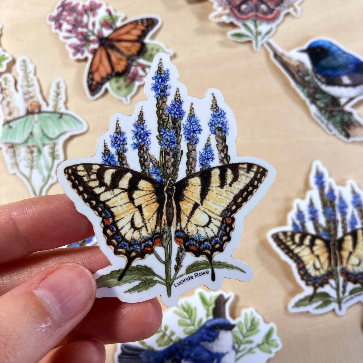 Eastern Tiger Swallowtail On Vervain - Vinyl Sticker