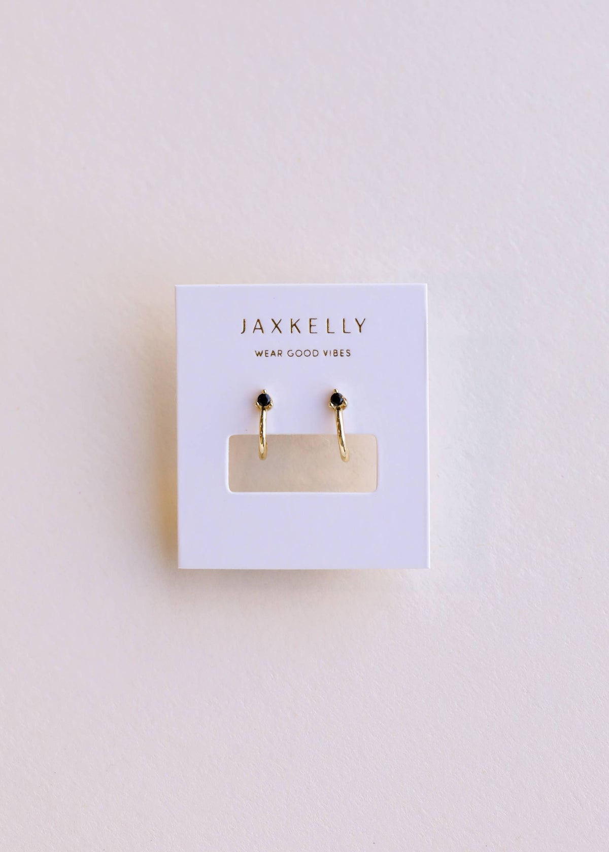 Black Open Mini Hoop Earrings