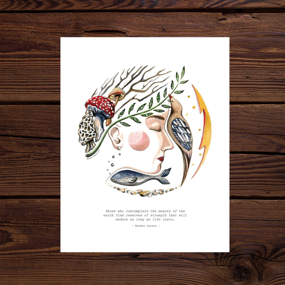 Nature Girl Watercolor Art Print