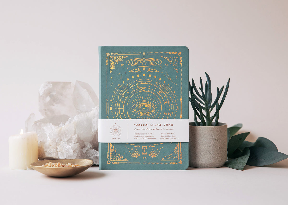 Magic Of I Vegan Leather Journal - Lined (Teal)
