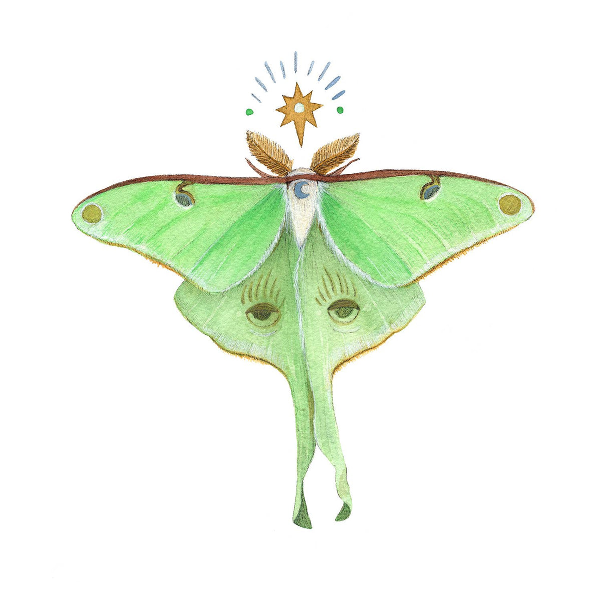 Astral Luna Moth (5&quot; x 7&quot; Print)