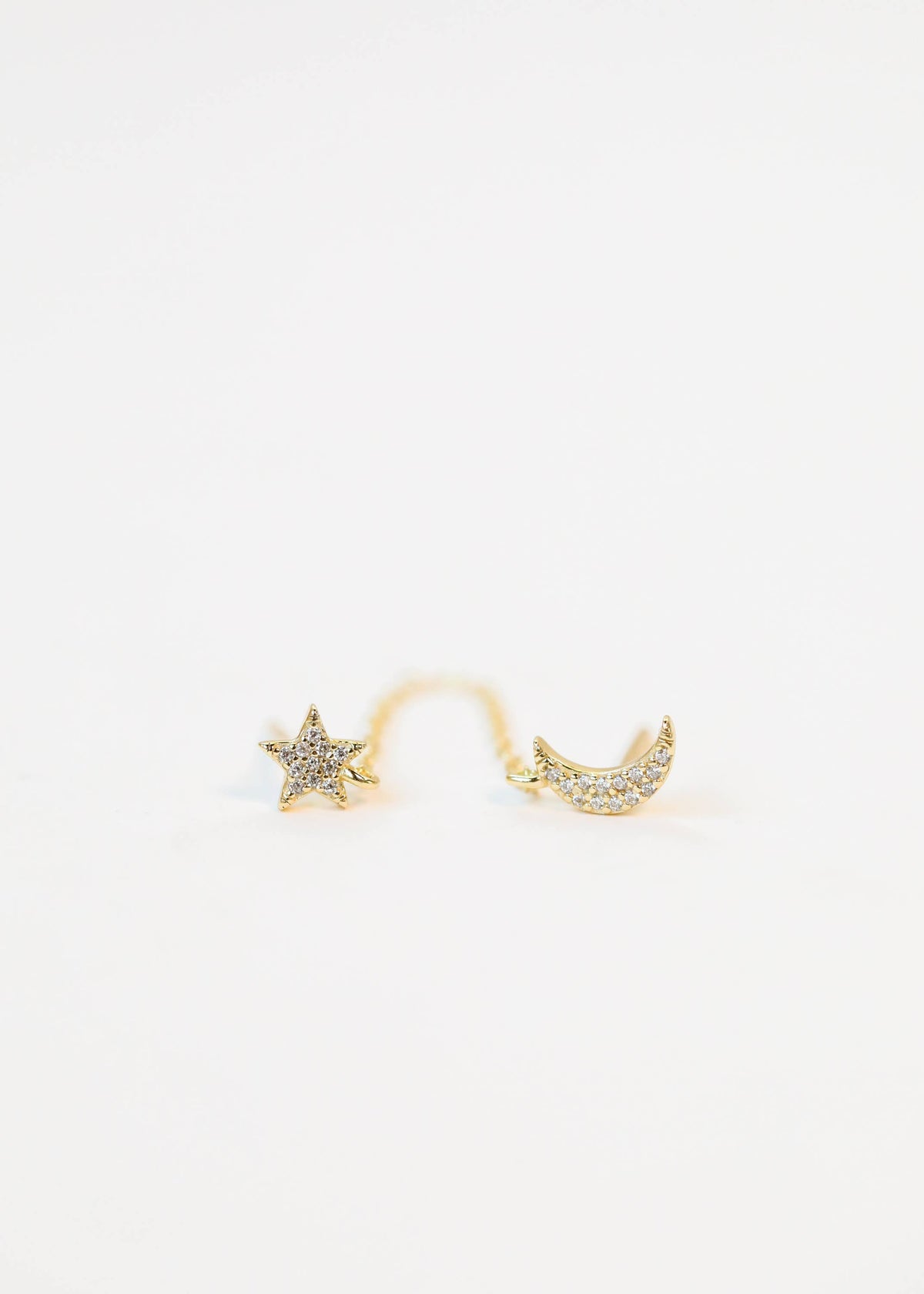 Star &amp; Moon Celestial Double Stud