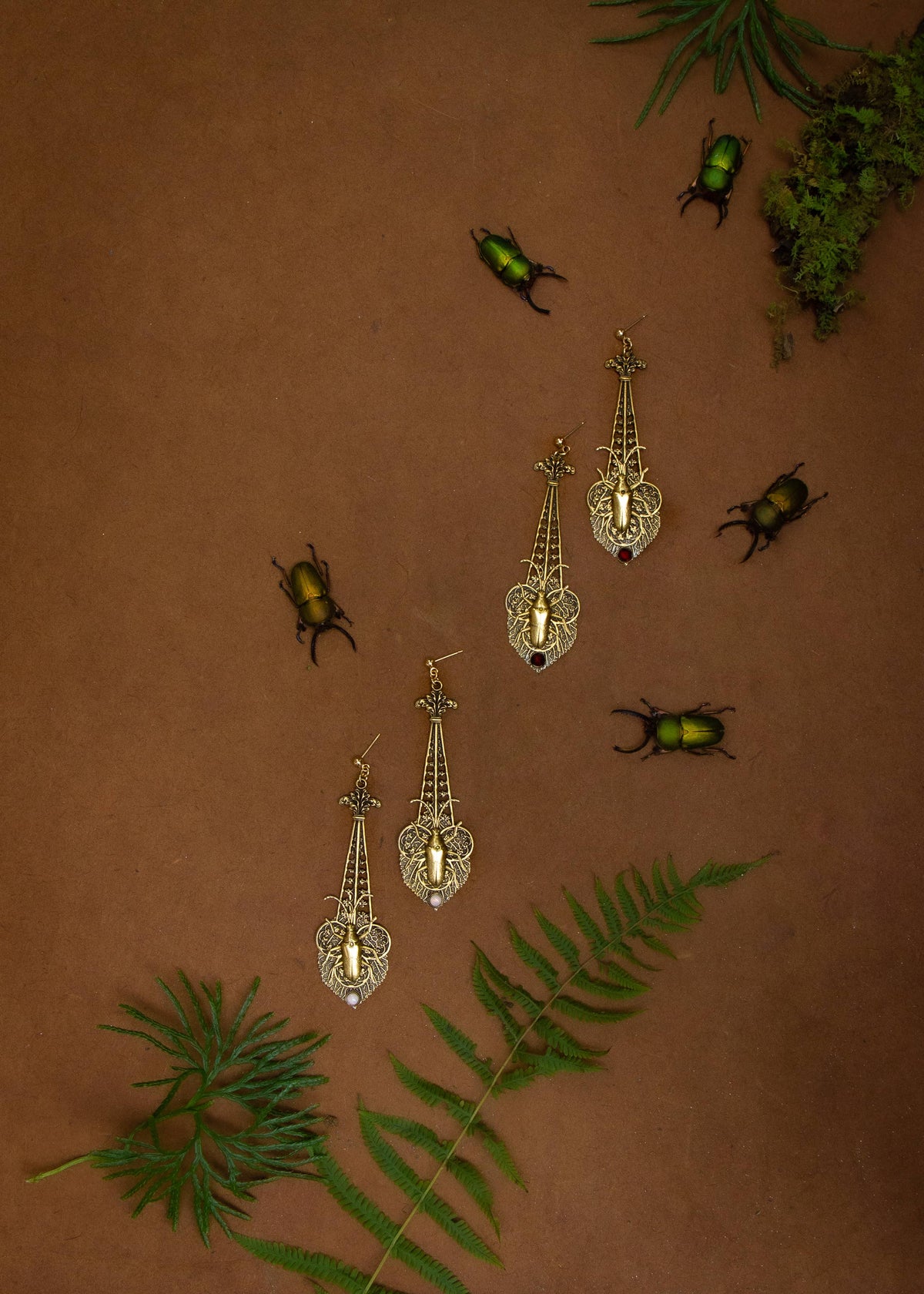 Temple of Persephone Cathedral Earrings (Black Onyx) - Trollbinde