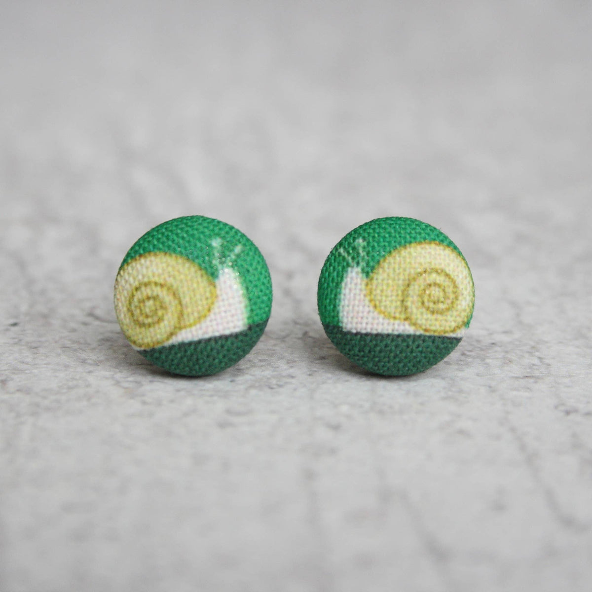 Snail Fabric Button Earrings