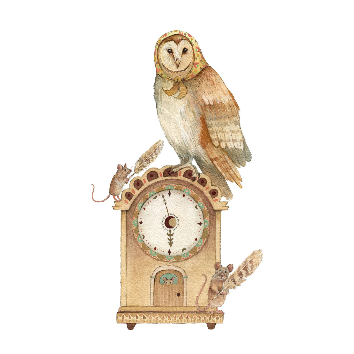 Harriet&#39;s Clock: Woodland Home (8&quot; x 10&quot; Print)
