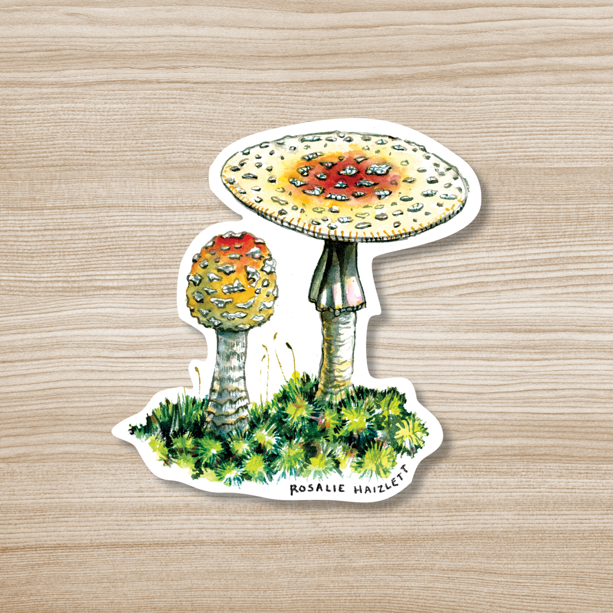 Yellow Mushrooms Waterproof Vinyl Sticker