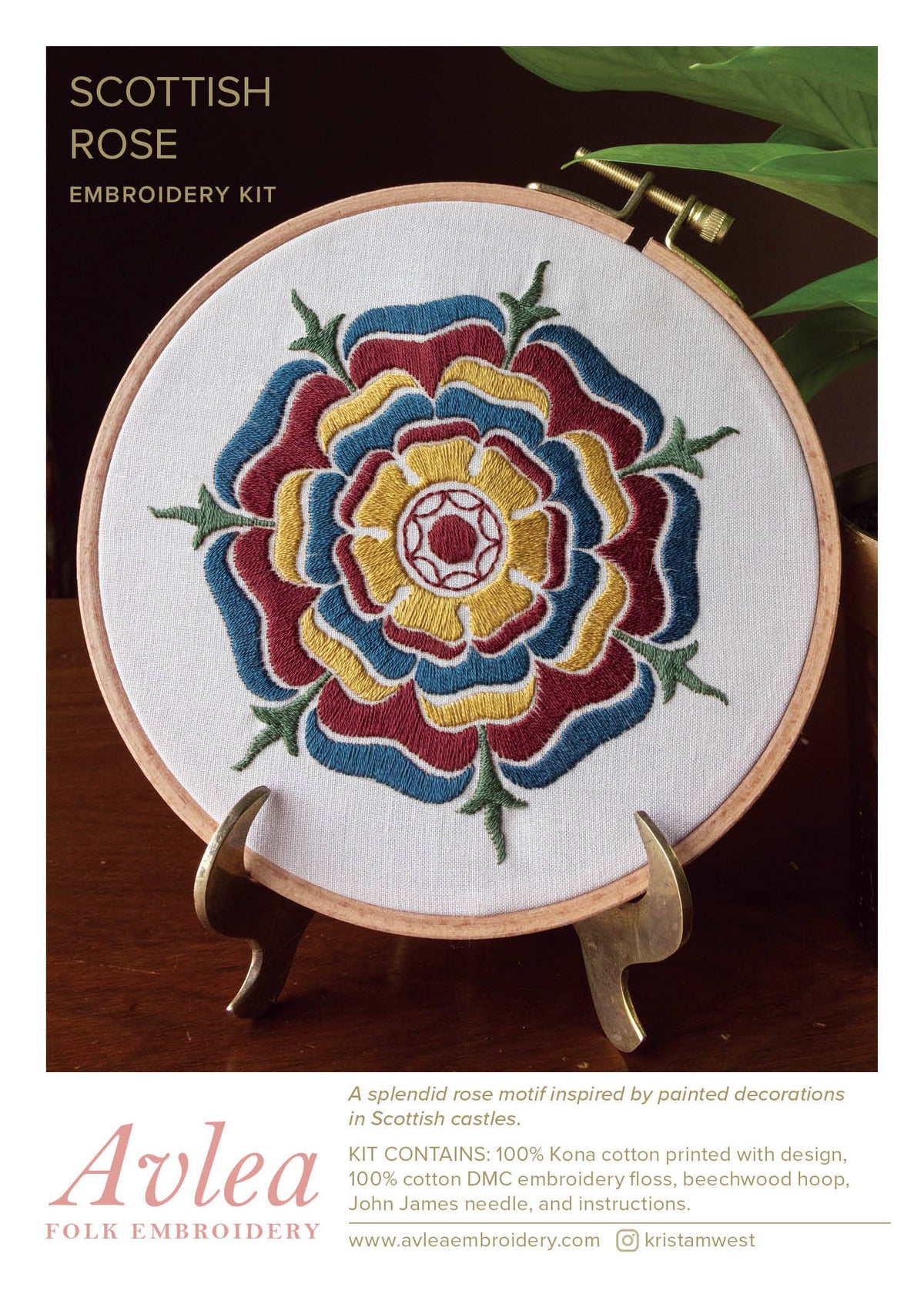 Scottish Rose Embroidery Kit