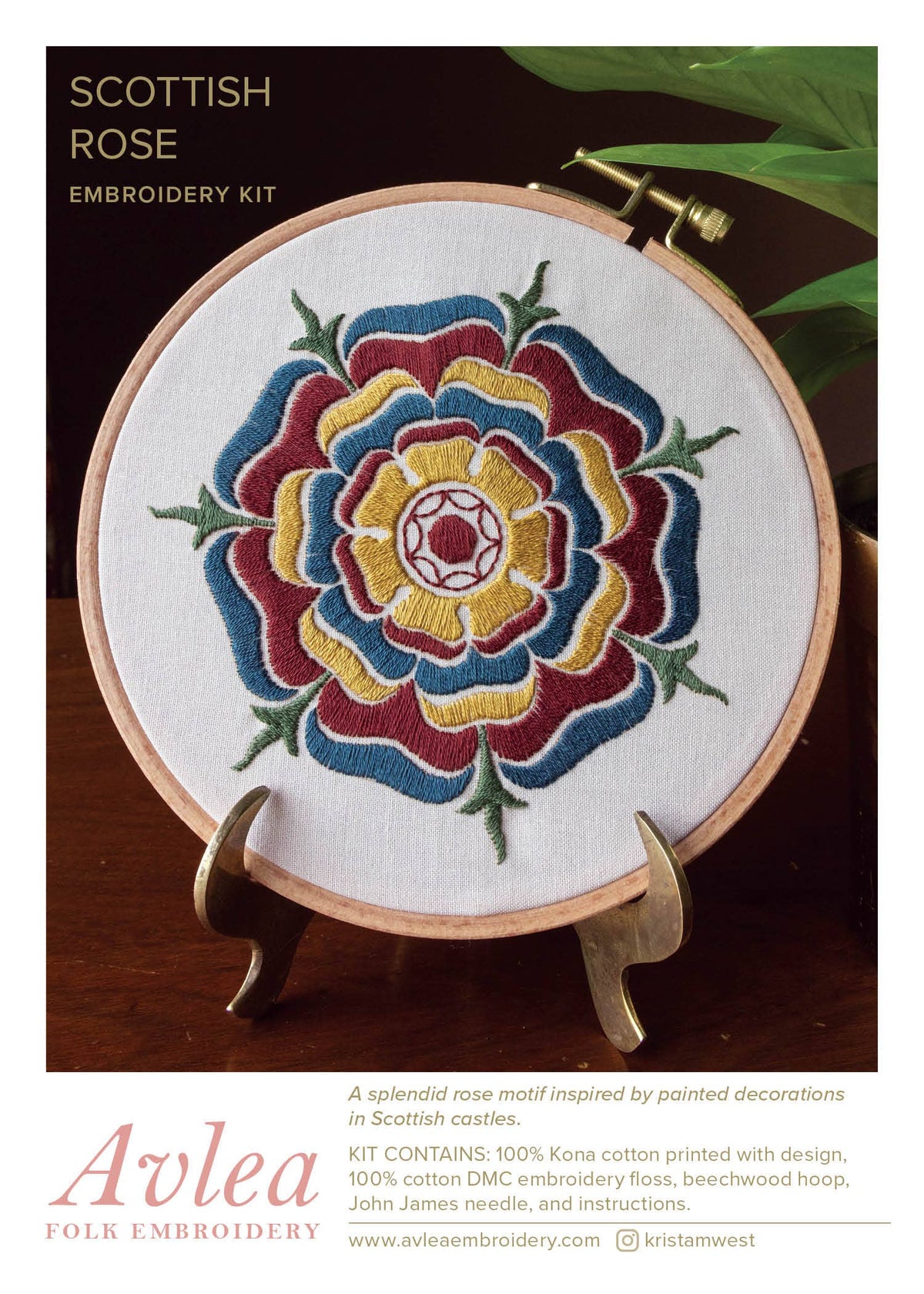 Scottish Rose Embroidery Kit