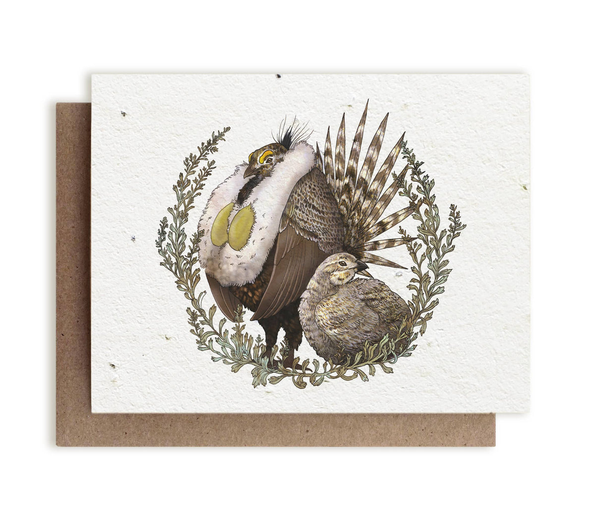 Greater Sage Grouse &amp; Big Sagebrush Plantable Herb Seed Card