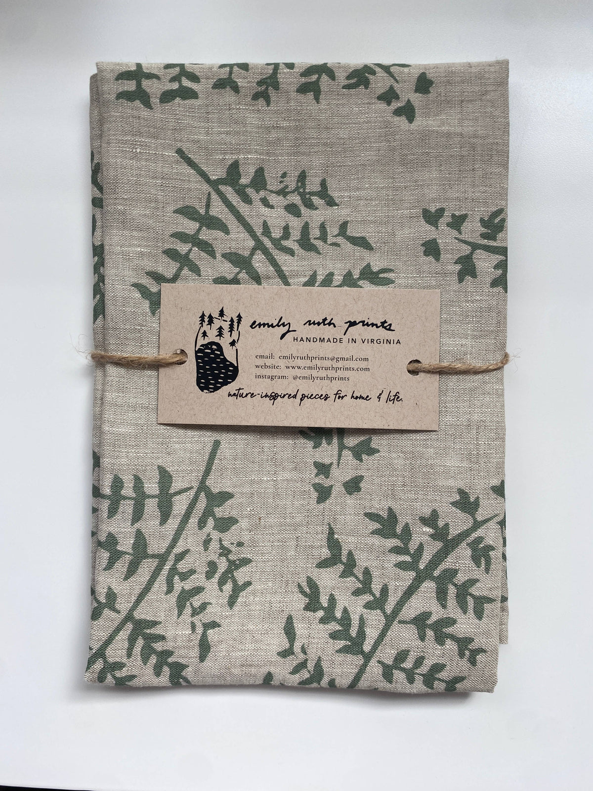 Natural Fern - Linen Tea Towel