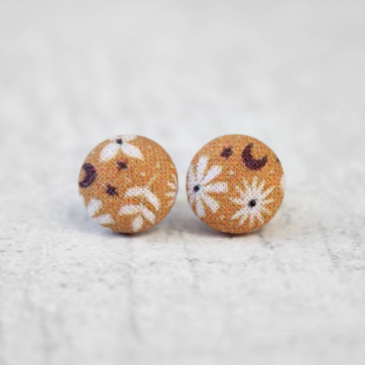 Mystic Mix Fabric Button Earrings