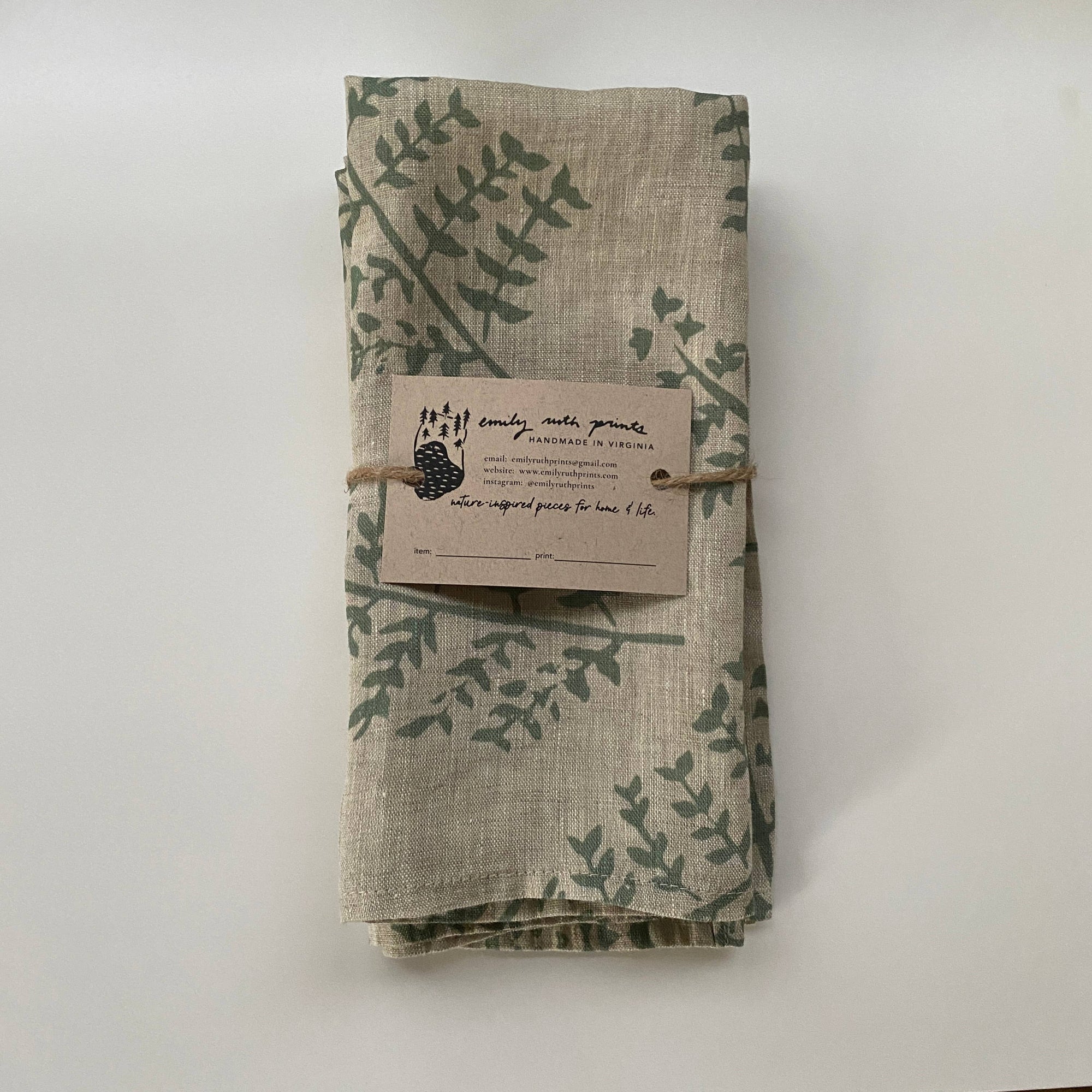 Natural Fern Linen Napkins