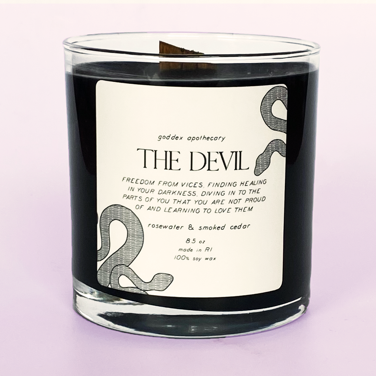 The Devil | Rosewater &amp; Smoked Cedar Tarot Soy Candle
