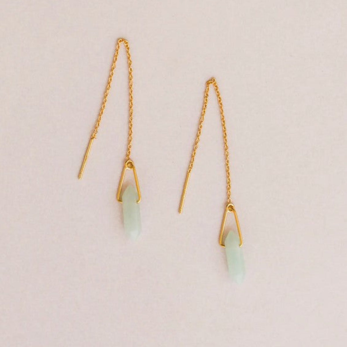 Amazonite Gemstone Threader Earrings