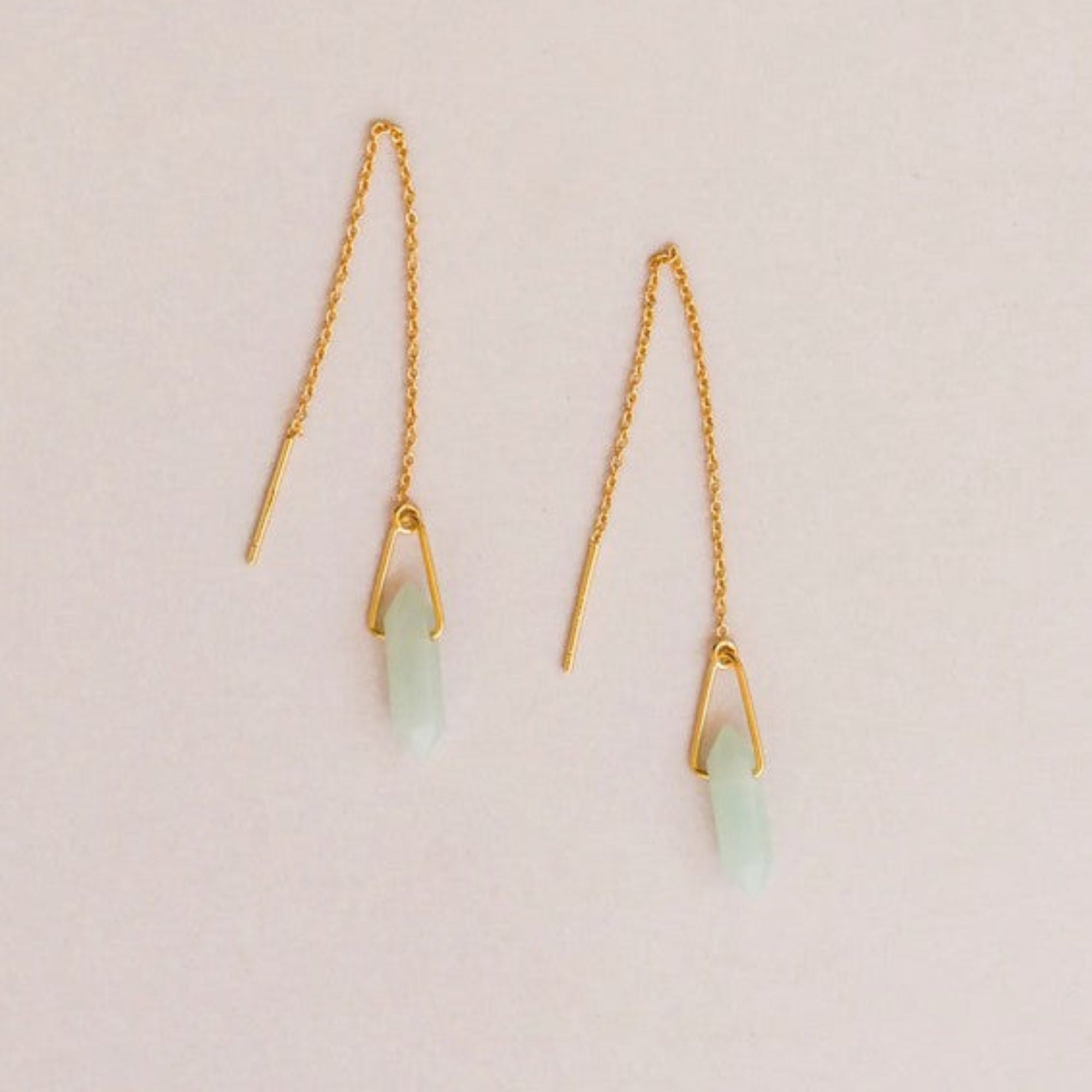 Amazonite Gemstone Threader Earrings