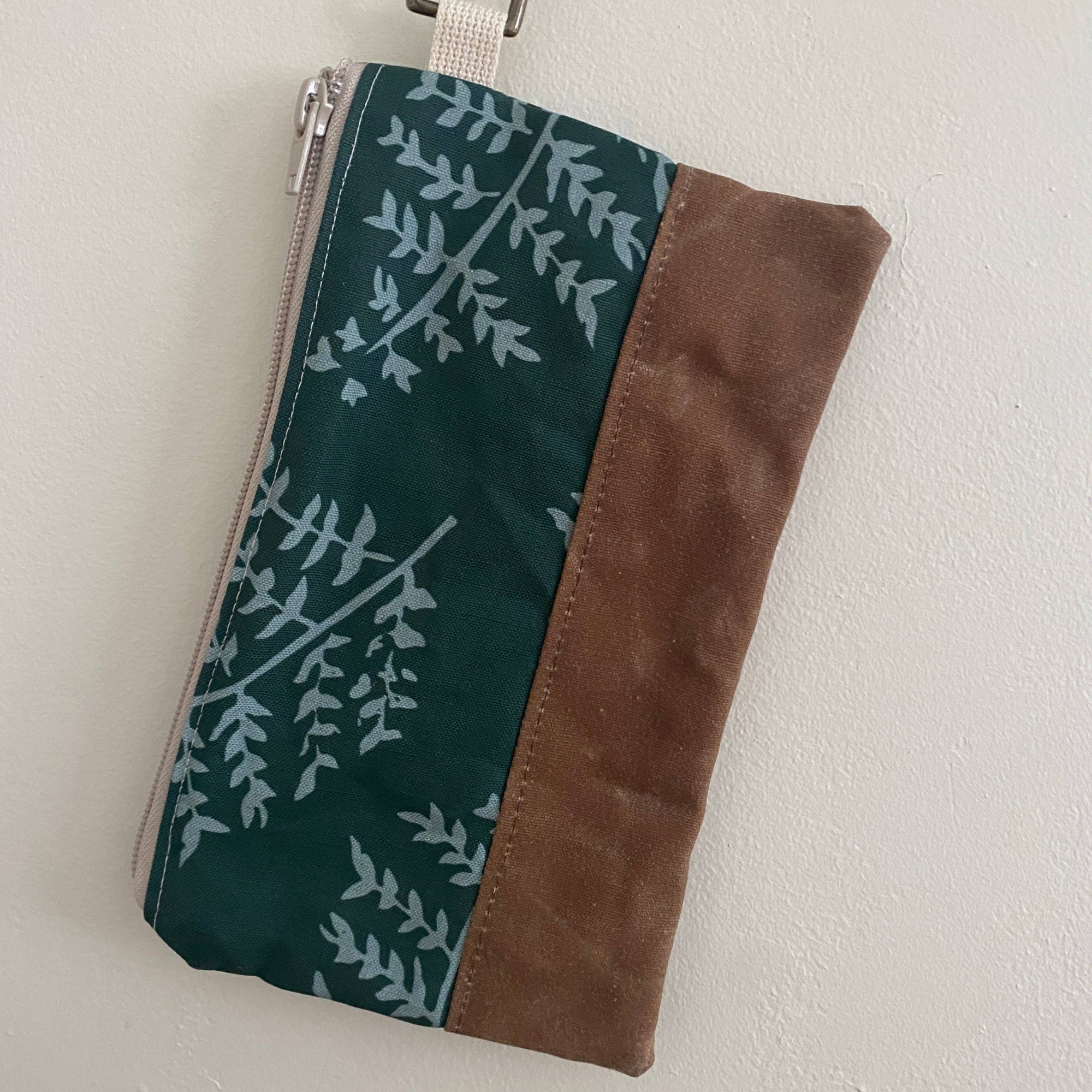 Fern Waxed Canvas Wristlet