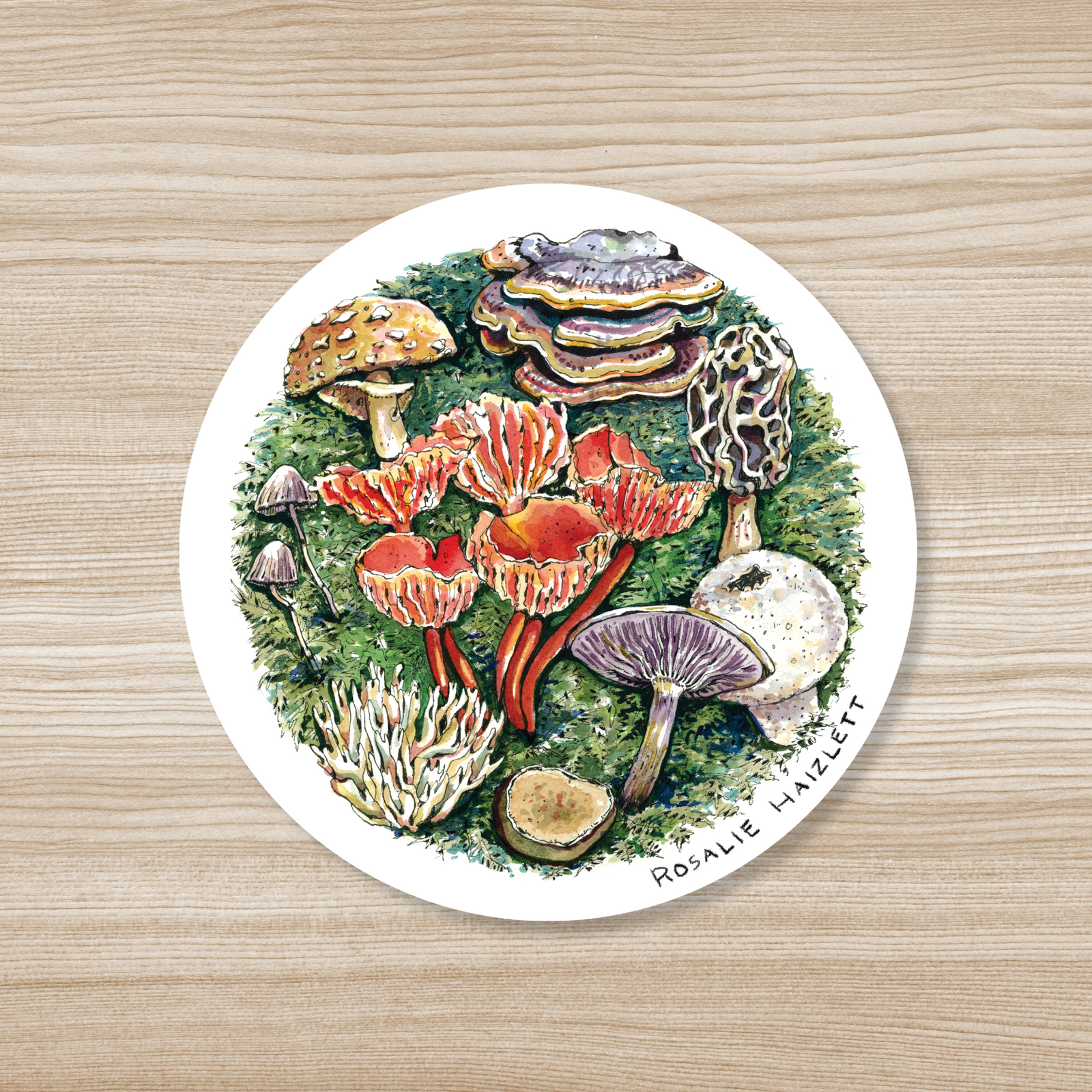 Forest Mushrooms Waterproof Vinyl Sticker