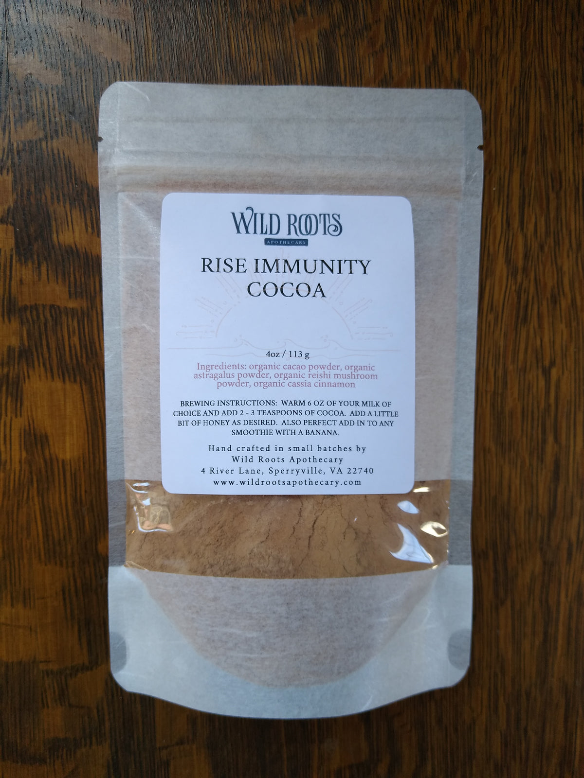 Rise Immunity Cocoa Powder—Wild Roots Apothecary