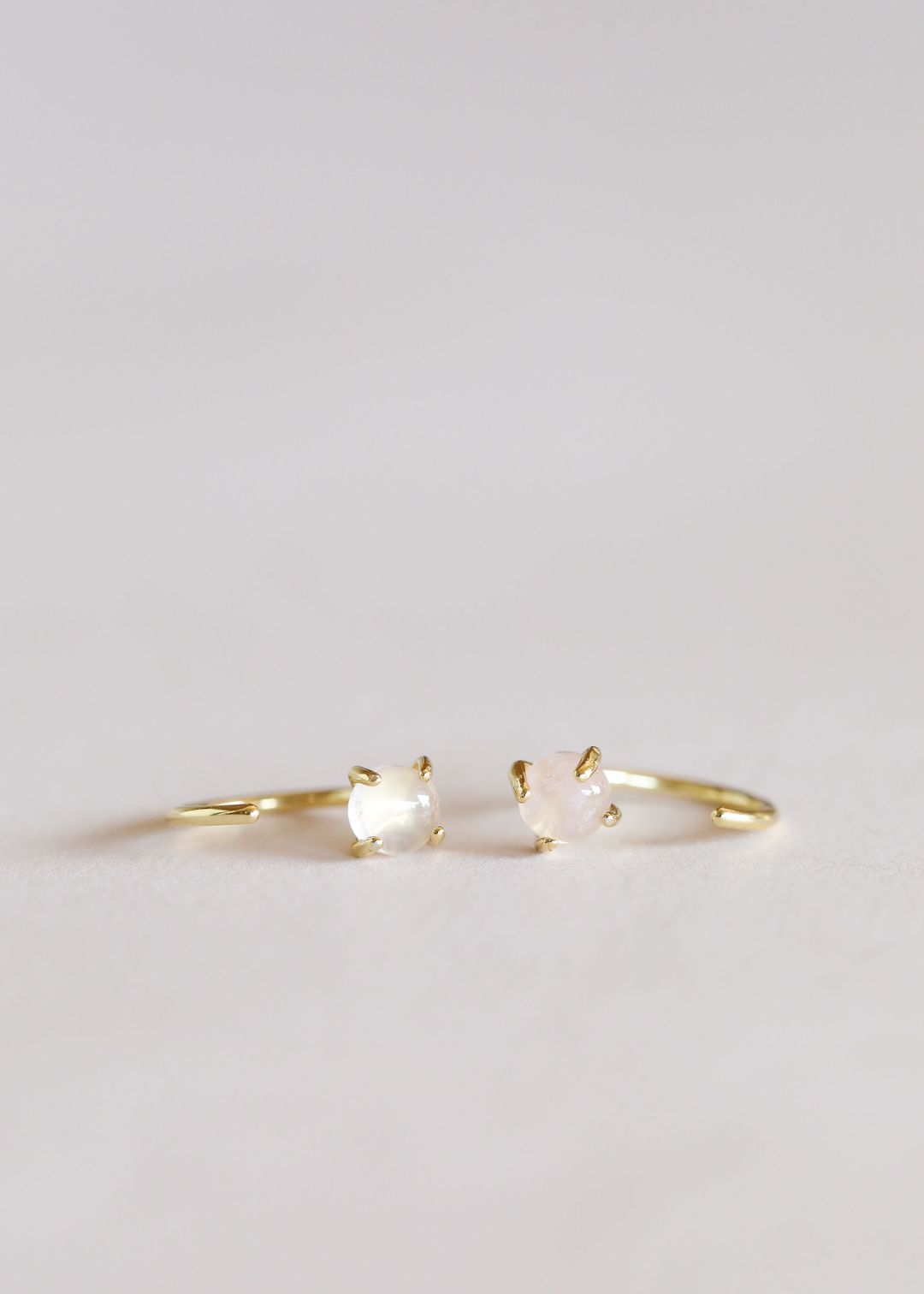 Rose Quartz Huggie Earrings