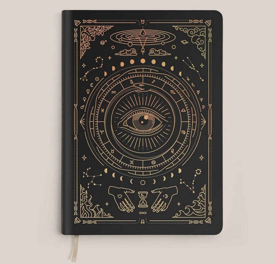 Lined Vegan Leather Journal - Black