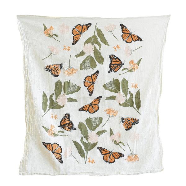 Monarchs And Milkweeds Kitchen Towel