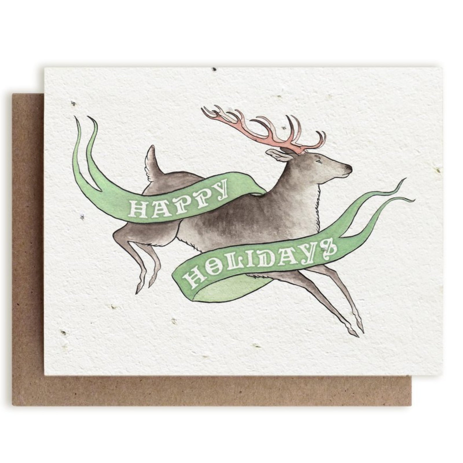 Reindeer Happy Holidays Plantable Herb Seed Card