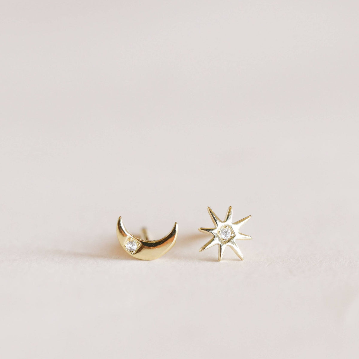 Sun and Moon Complement Stud Earrings