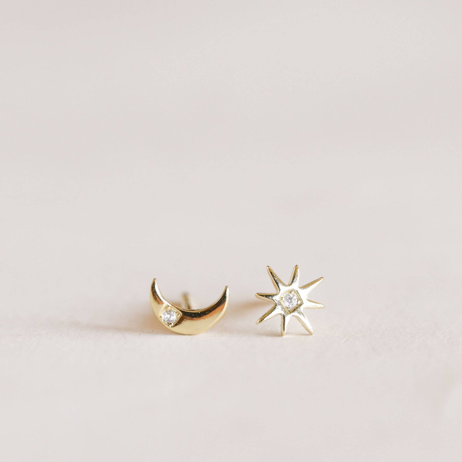 Sun and Moon Complement Stud Earrings