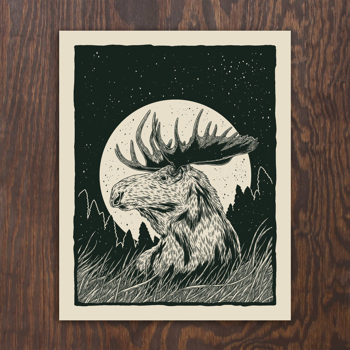 Moonlight Moose Screenprint