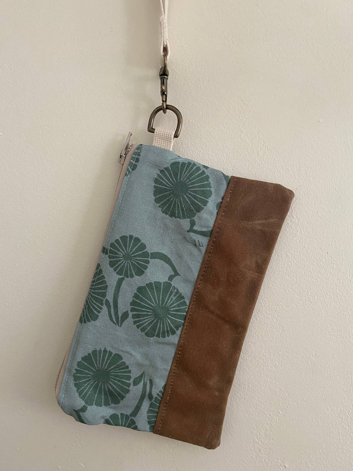 Blue Mealy Bonnet Waxed Canvas Wristlet