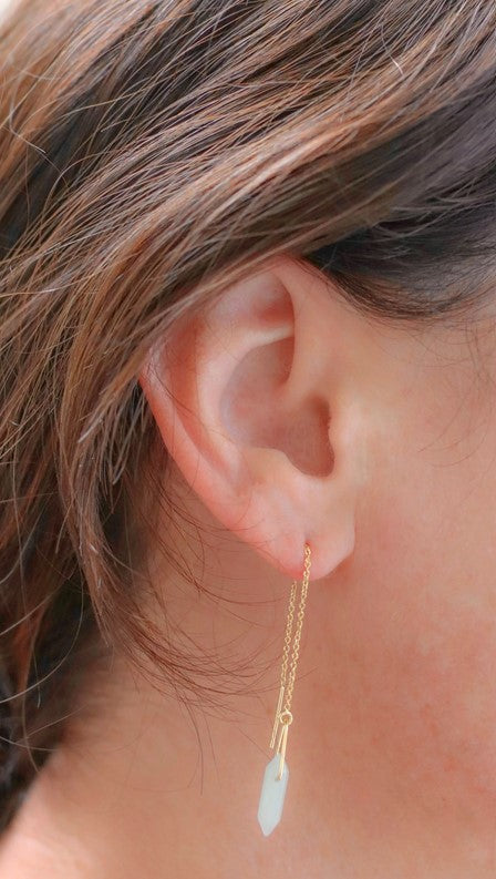 Amazonite Gemstone Threader Earrings