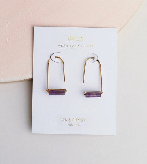Amethyst Gemstone Drop Earrings