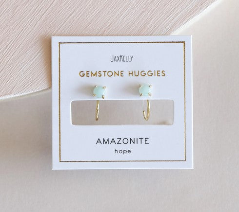 Huggies Earrings - Amazonite